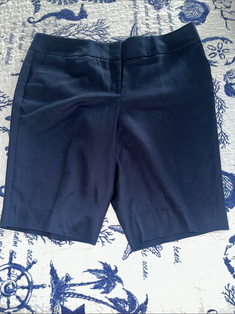 Laura Ashley Navy Tailored Bermuda Shorts